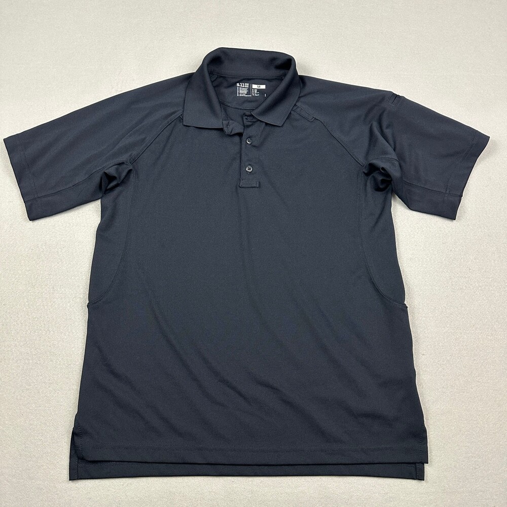 5.11 Tactical Polo Shirt Men Medium Navy Solid Breathable Pullover Pocket M